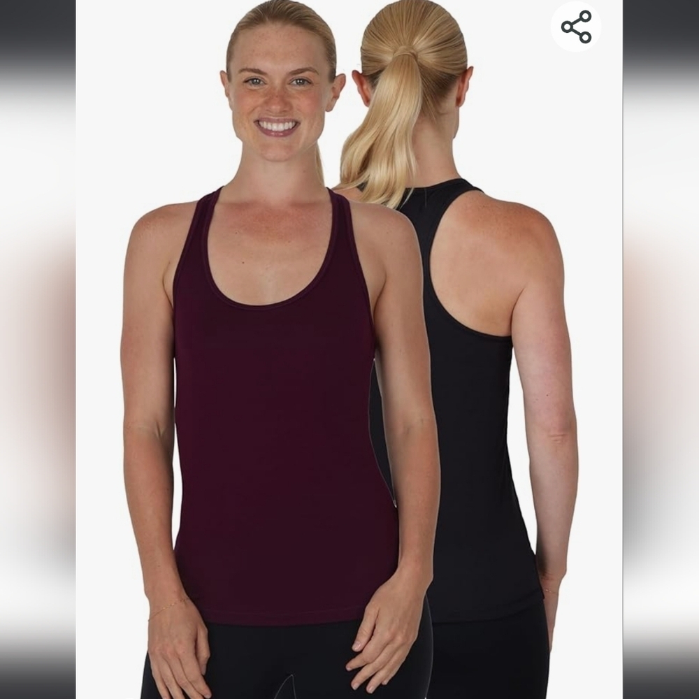 2 Piece Set Yogalicious Racerback Tank Tops $68 Gym Athletic Sleeveless Large